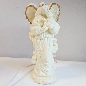 Auton White‎ Guardian Angel Night Light Matte Porcelain Religious 8.5"
